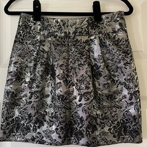 Silence + Noise Metallic Black and Silver Mini Skirt, Size 4
